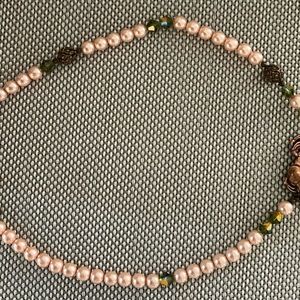 Beautiful Swarovski Faux Pearls And Crystals. One of a Kind